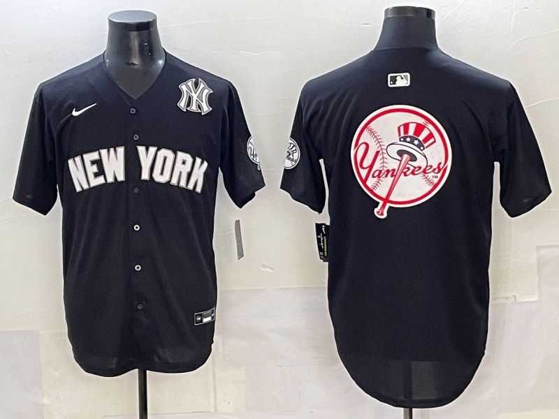 Men 2025 New York Yankees Blank Black Nike MLB Jersey style 0039->new york yankees->MLB Jersey